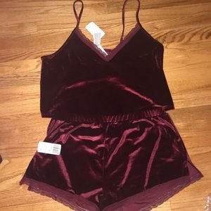 Forever 21 velvet lingerie set